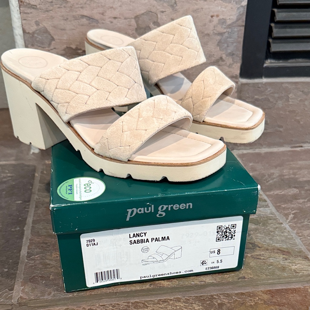 Paul Green Lancy Sabbia Palma And Women's Tan Sandals - Like New Size 8